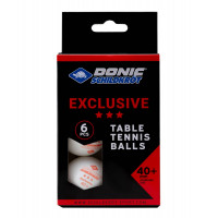 Мяч для настольного тенниса Donic 3* Exclusive, 6 шт белый