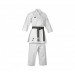 Кимоно для карате подростковое Adidas K999 Shori Karate Uniform Kata WKF белое с черным логотипом 75_75