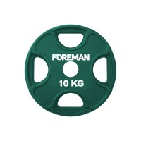 Диск олимпийский обрезиненный Foreman PRR, 10 кг PRR-10KG Зеленый