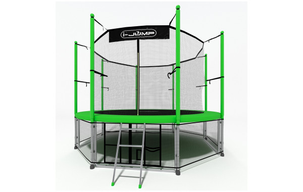 Батут i-Jump Classic Light 10ft с лестницей зеленый 600_380