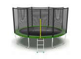 Батут с внешней сеткой и лестницей EVO Jump External 12ftt, зеленый