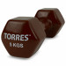 Гантель 5 кг Torres металл в виниловой оболочке, форма шестигранник PL522207 коричневый 75_75