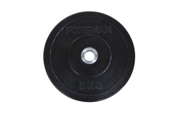 Диск олимпийский Foreman D50 мм 1 кг бампированный обрезиненный черный FM\BM-1KG 600_380