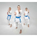 Кимоно для карате подростковое Adidas K999 Shori Karate Uniform Kata WKF белое с черным логотипом 75_75