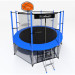 Батут i-Jump Classic Basket 8FT 244 см с нижней сетью и лестницей синий 75_75