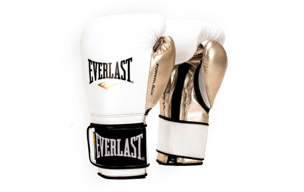 Перчатки тренировочные Everlast Powerlock 12oz P00000608 белый\золотой 600_380