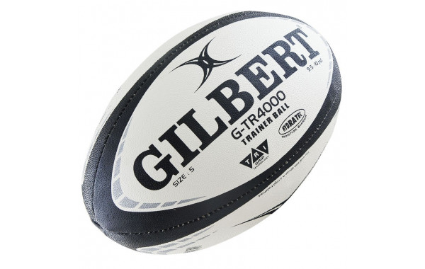 Мяч для регби р.5 Gilbert G-TR4000 бело-черно-серый 600_380