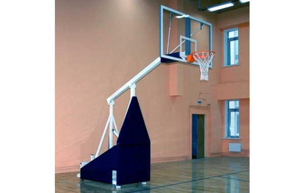 Стойка баскетбольная игровая мобильная складная с гидромеханизмом вынос 165 см, с противовесами Atlet IMP-A18L 600_380