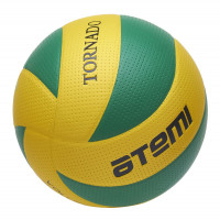 Мяч волейбольный р.5 Atemi Tornado, синтетическая кожа PVC желтый-зеленый