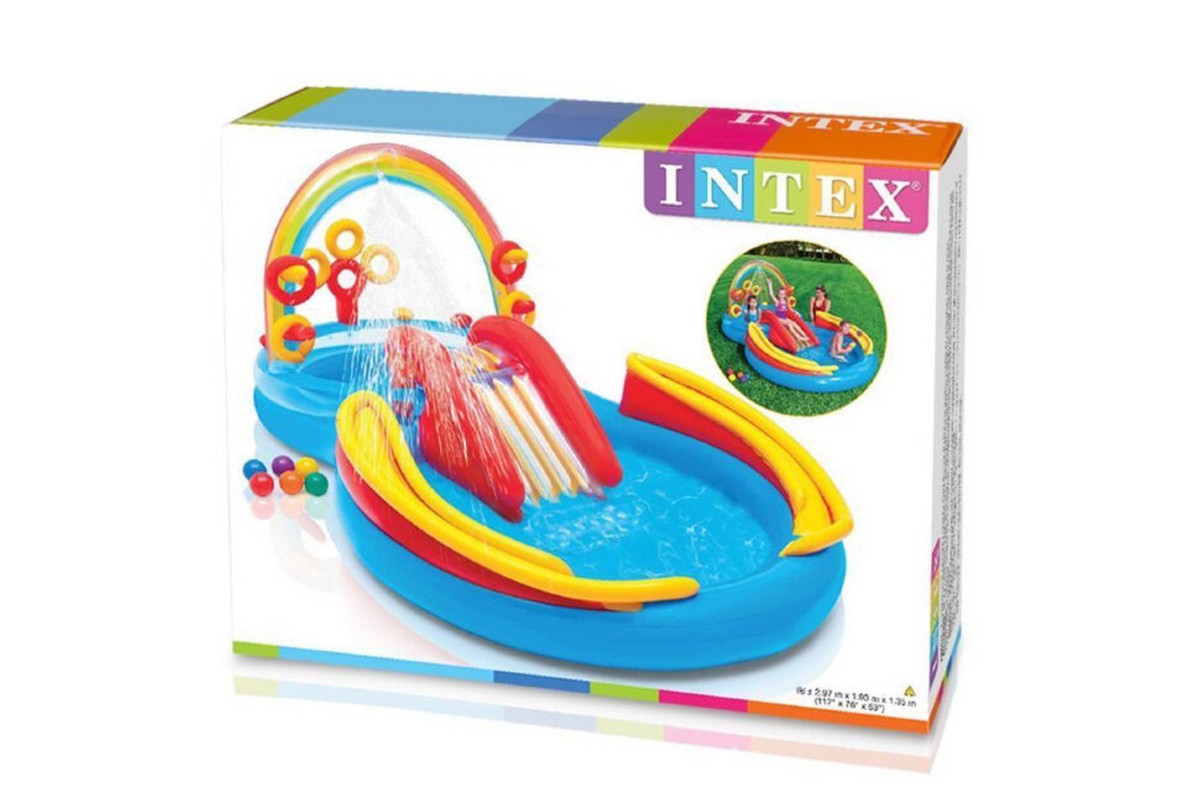 Игровой центр 297х193х135см Intex Радуга, с горкой 57453 1199_800