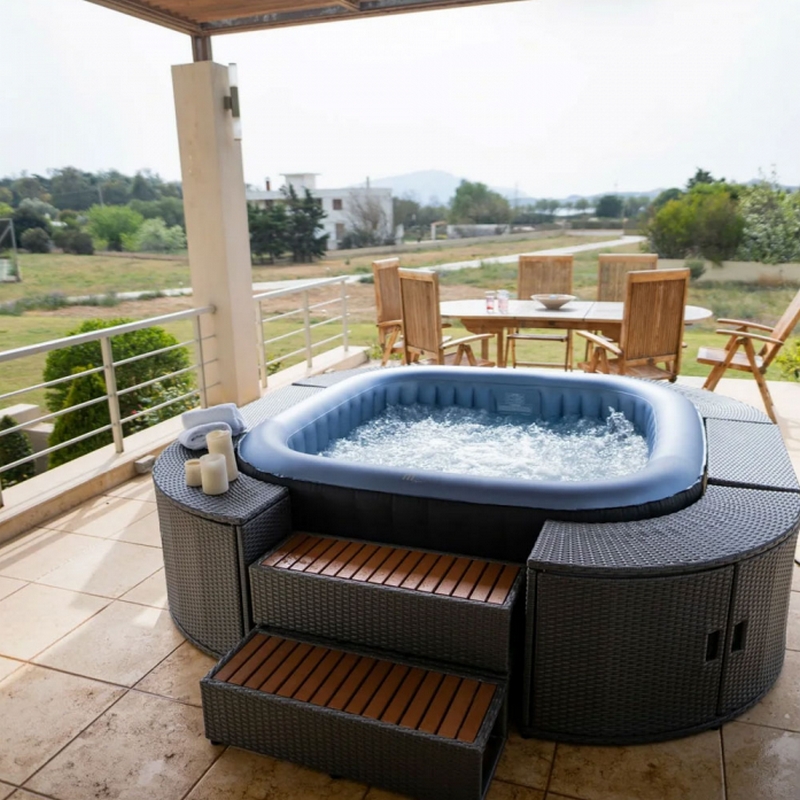 Плетеный шкафчик для хранения (ротанг) - для квадратного СПА MSpa B0303096 800_800