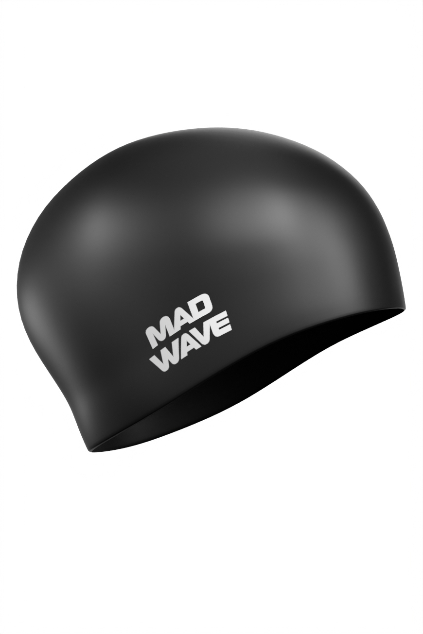 Силиконовая шапочка Mad Wave Long hair silicone M0511 01 0 01W черный 870_1305