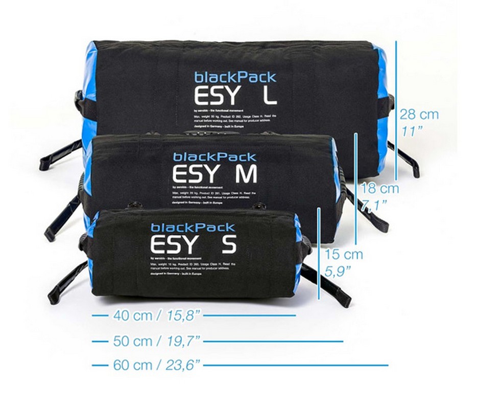 Мешок-отягощение для песка Aerobis blackPack ESY размер M, до 20 кг, незаполненный 936_800
