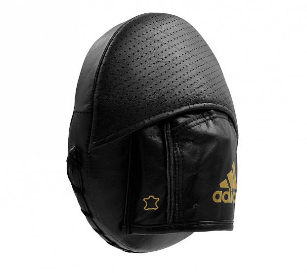 Лапы Speed Disk Punching Mitt Leather черно-золотые Adidas adiSDP01 621_553