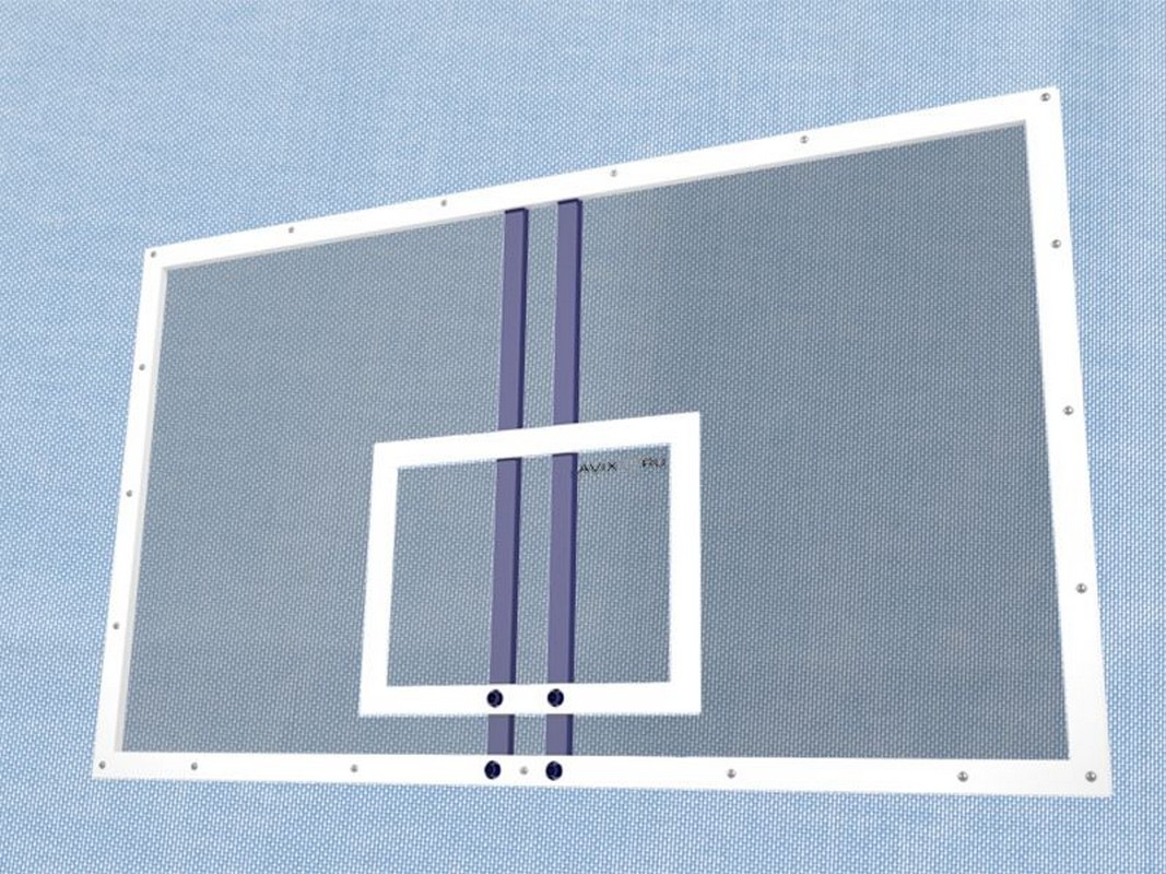 Щит баскетбольный игровой цельный из оргстекла 8 мм, 1800х1050 мм. на металлической раме Гимнаст 2.52 1067_800
