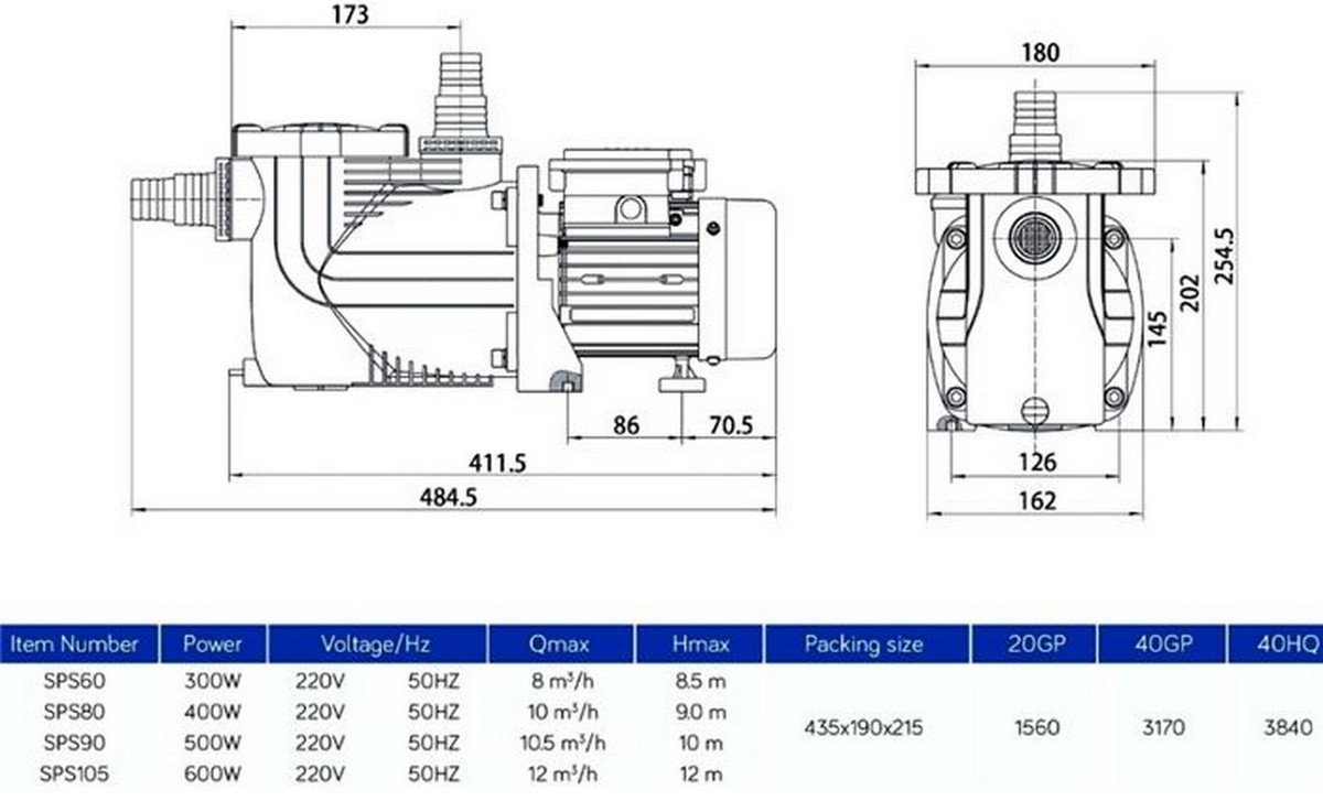 Насос с префильтром Poolmagic SPS 80 5 куб.м/час 1200_727