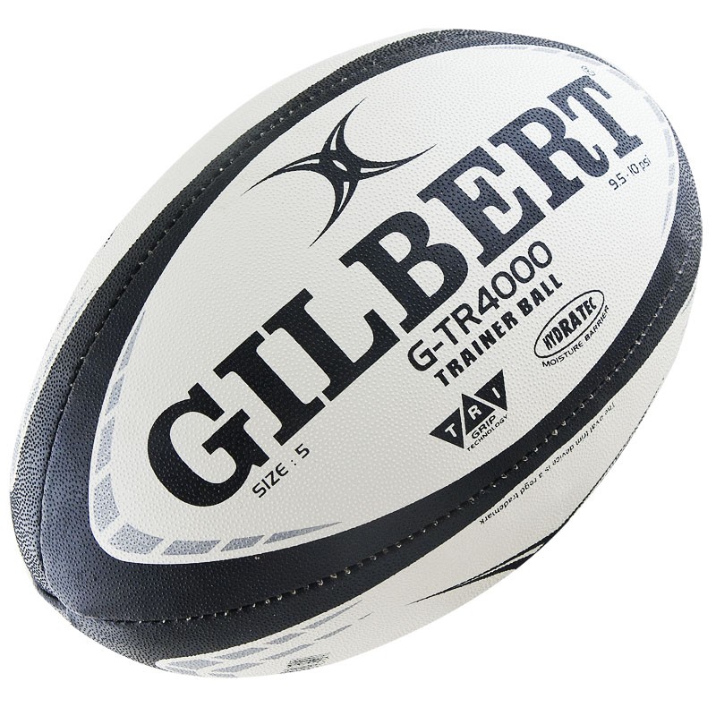 Мяч для регби р.5 Gilbert G-TR4000 бело-черно-серый 800_800
