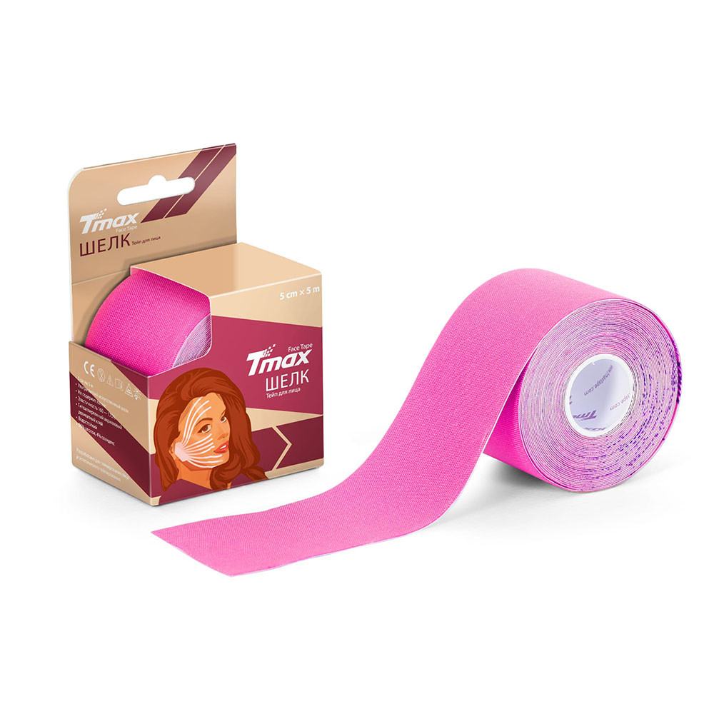 Тейп кинезиологический Tmax Beauty Tape (5cmW x 5mL), вискоза, розовый 1000_1000