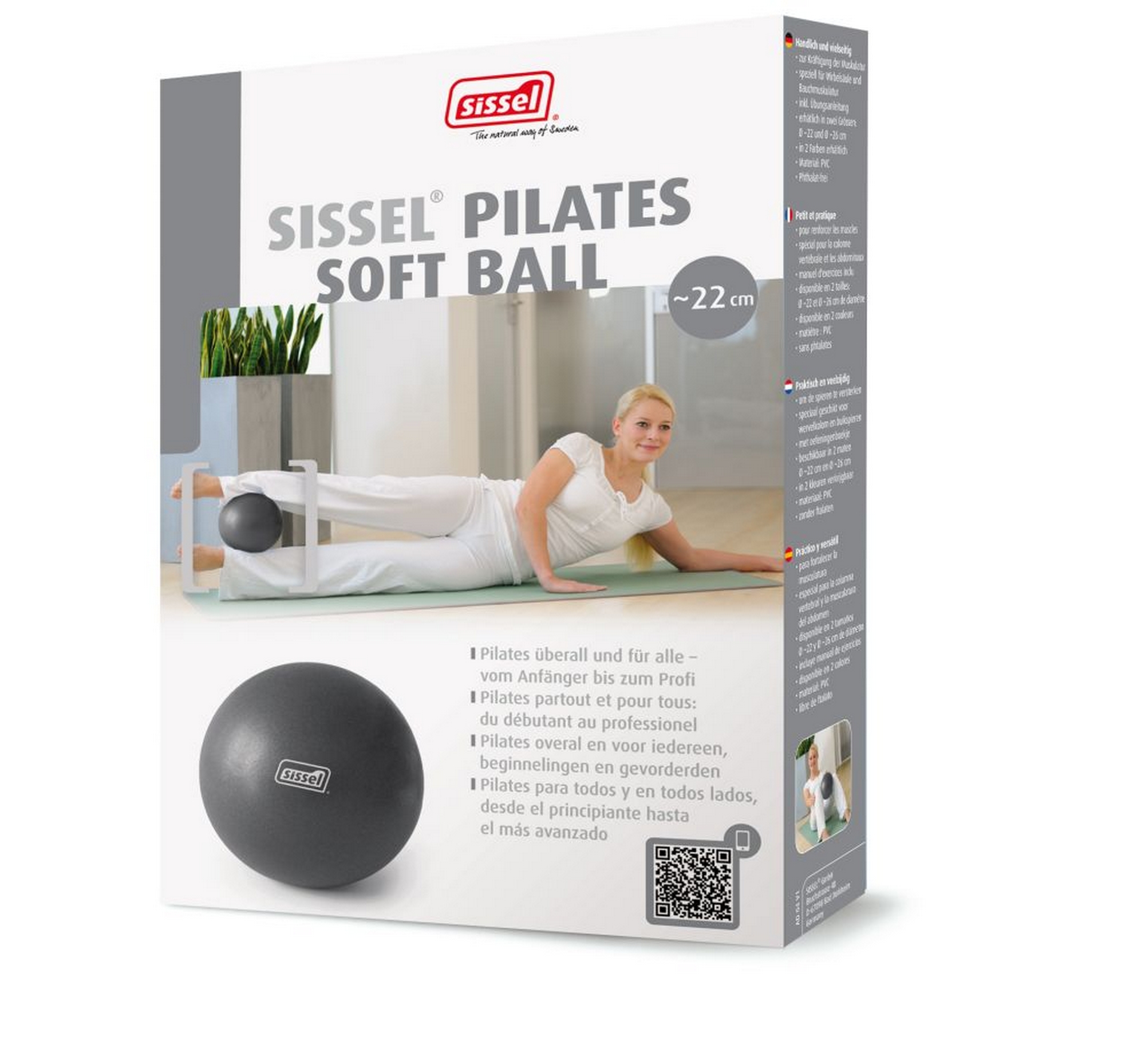 Пилатес-мяч d26см SISSEL Pilates Soft Ball 310.035 серый металлик 2000_1858