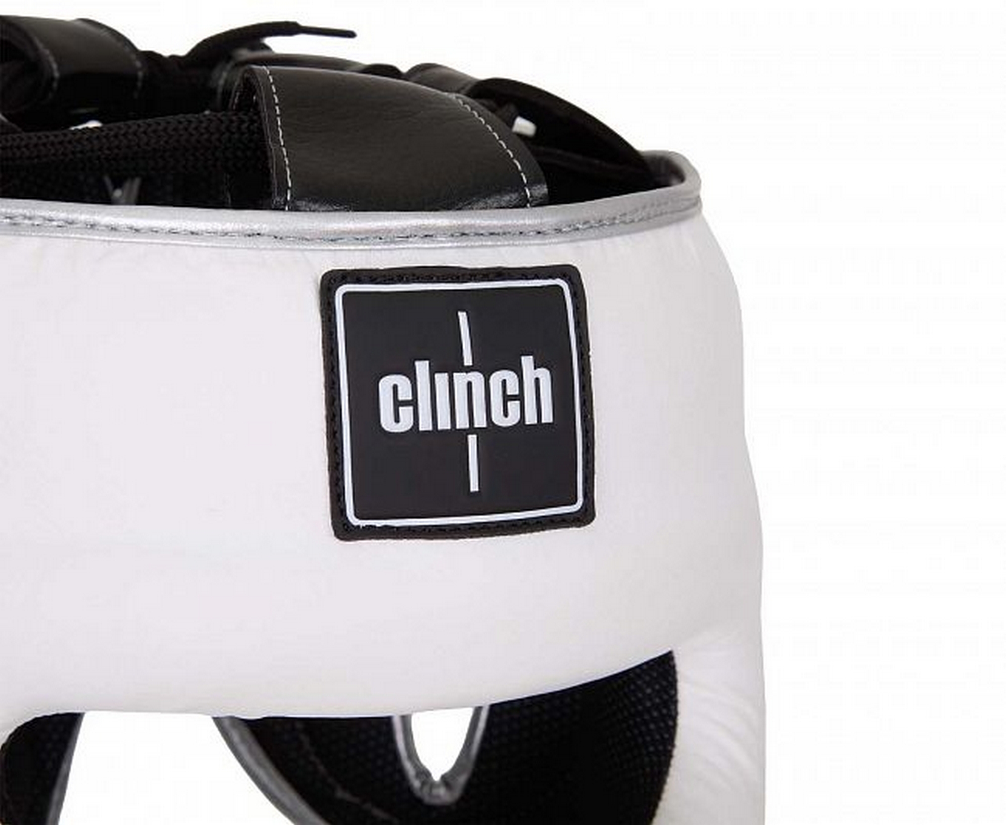 Шлем для единоборств с бампером Clinch Face Guard C149 бело-серебристый 2000_1640