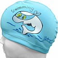 Шапочка для плавания Sportex детская ПУ (голубая Дельфин) C33682-2 120_120