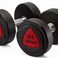 Набор из 5 пар обрезиненных гантелей 42-50 кг (шаг 2 кг) Ziva серии ZVO ZVO-DBPU-1005 красная вставка 120_120